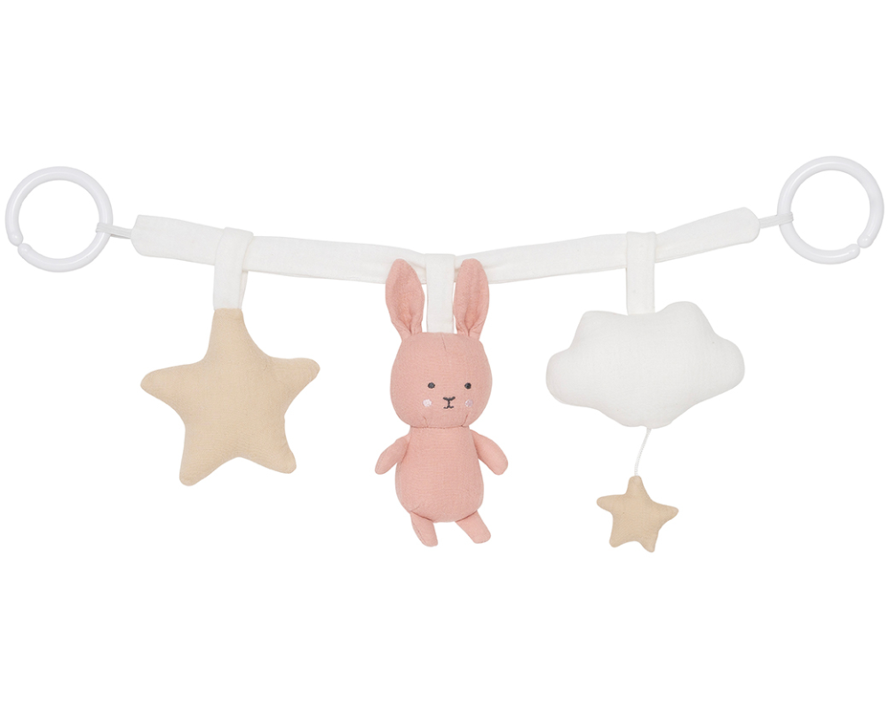 JABADABADO Kinderwagenkette Hase 49cm K122 rosa