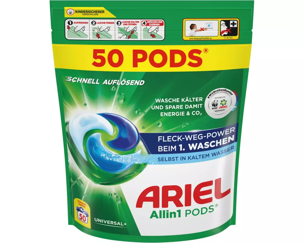 Ariel Waschmittel Kapseln All-in-1 Pods Universal 100 Stück