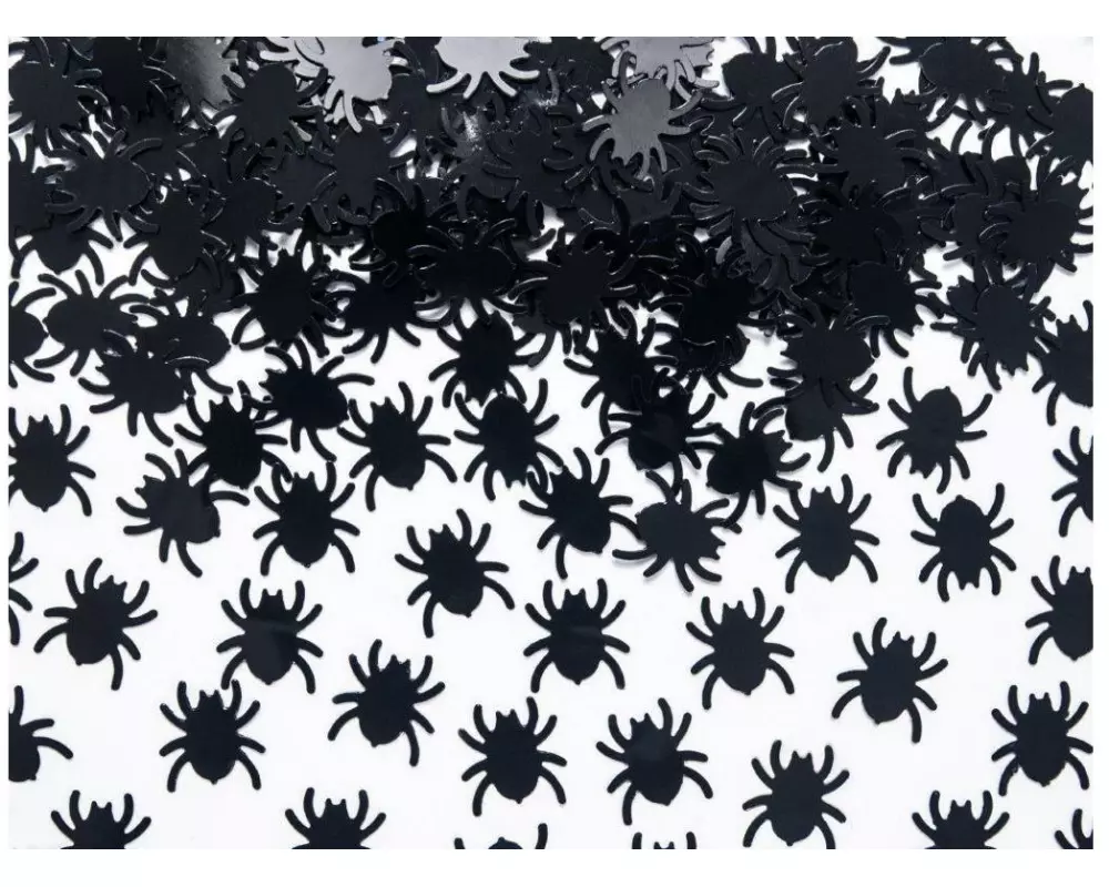 Partydeco Streudeko Konfetti Spinnen 1.2 x 1.2 cm, Schwarz