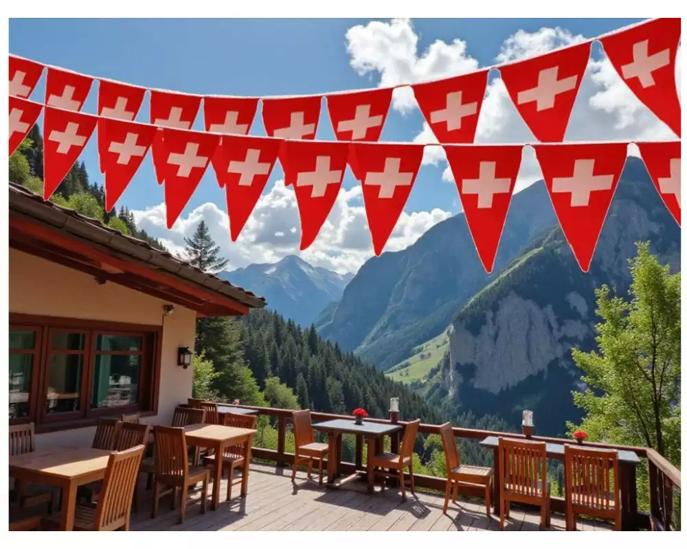 Dameco Girlande mit Schweizer Kreuz