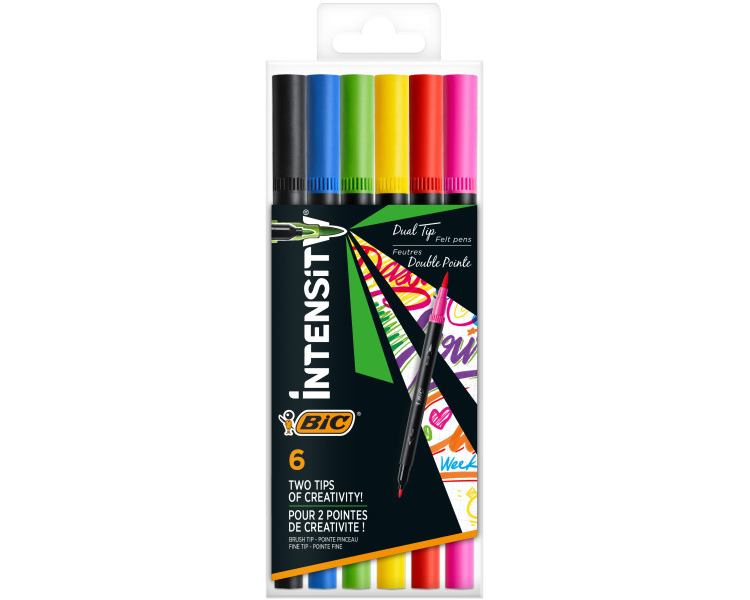 BIC Fasermaler Intensity Dual Tip 989694 ass. 6 Stück