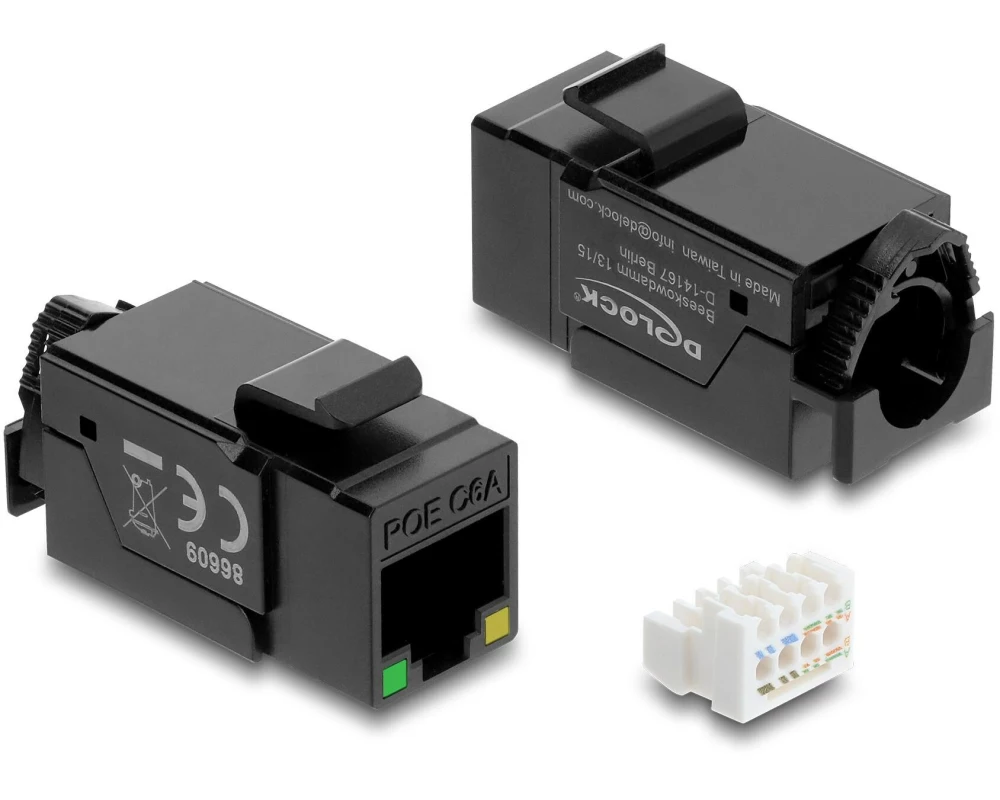 Delock Keystone-Modul LSA Leiste zu RJ45 Buchse UTP mit PoE LED