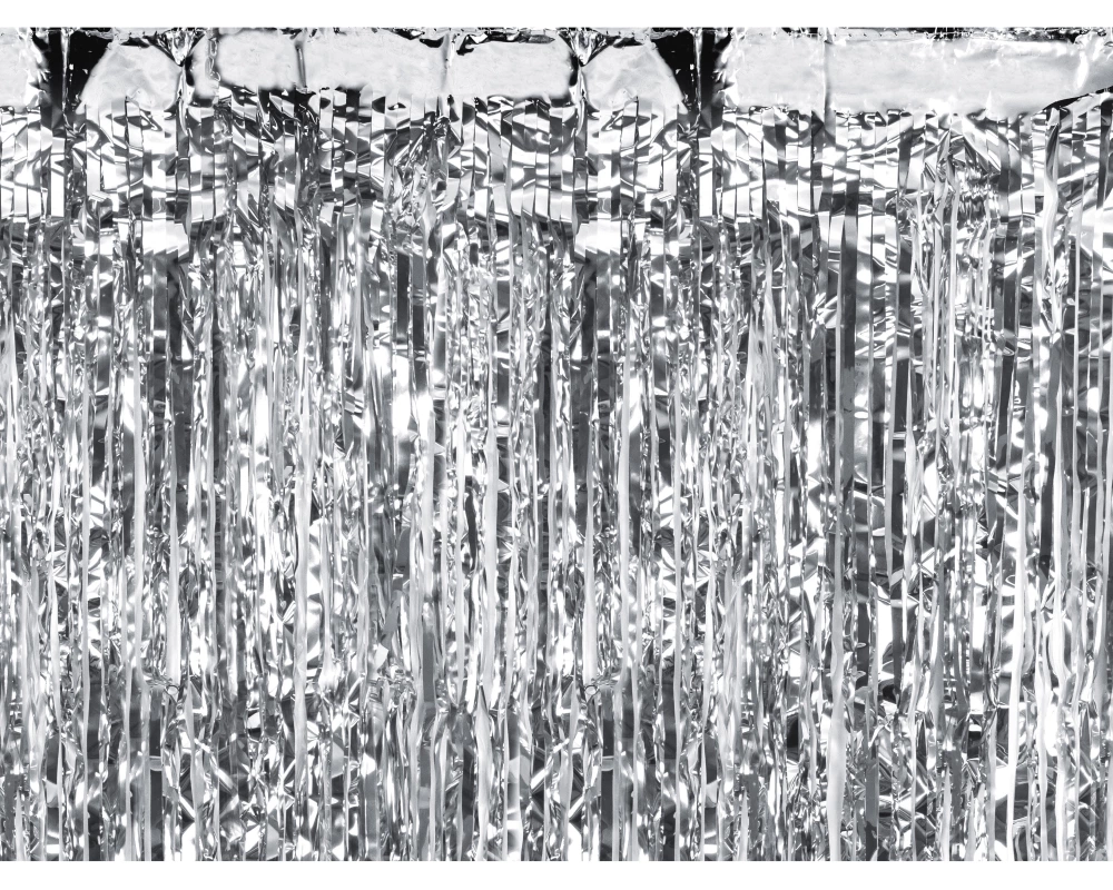 PARTYDECO Partyvorhang 100x200cm CRT3M-018 Metallic silber