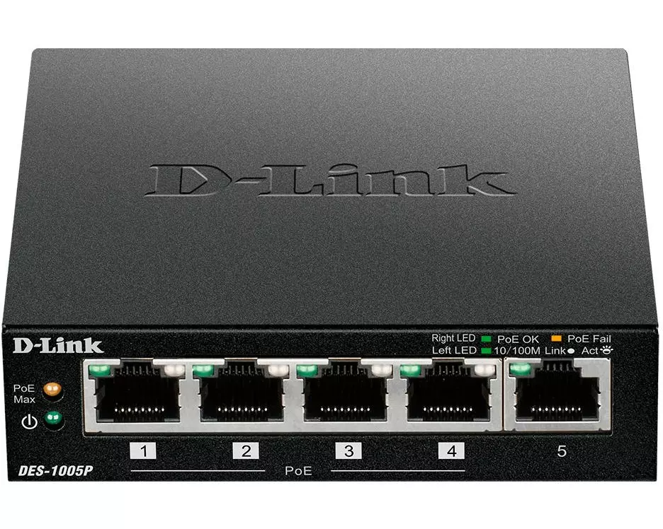 D-Link PoE Switch DES-1005P/E 5 Port