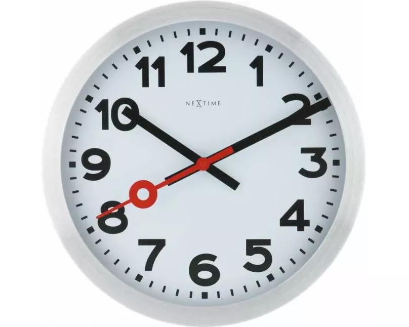 NeXtime Wanduhr Station Ø 35 cm Weiss