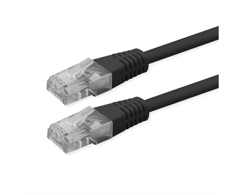 ROLINE Patchkabel Cat.6 (Class E), UTP, PoE, schwarz, 5 m