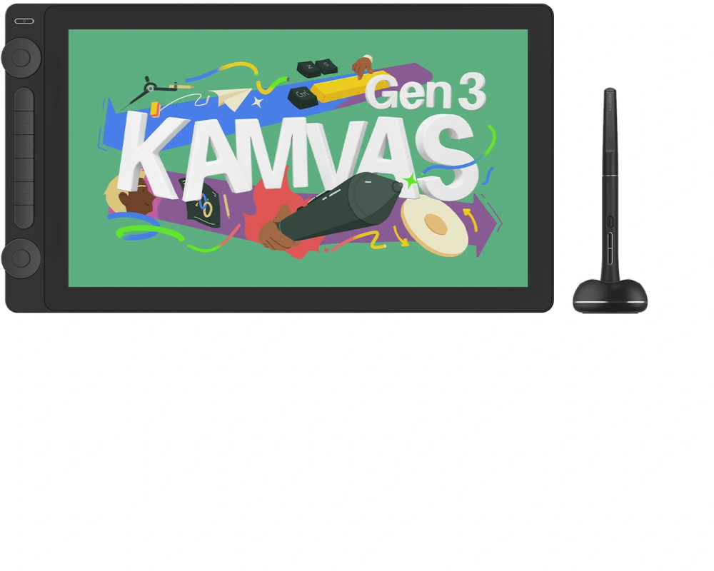 HUION Kamvas 16 Gen 3 IPS QHD Black GS1563 16384Levels, 6 Keys USB-C