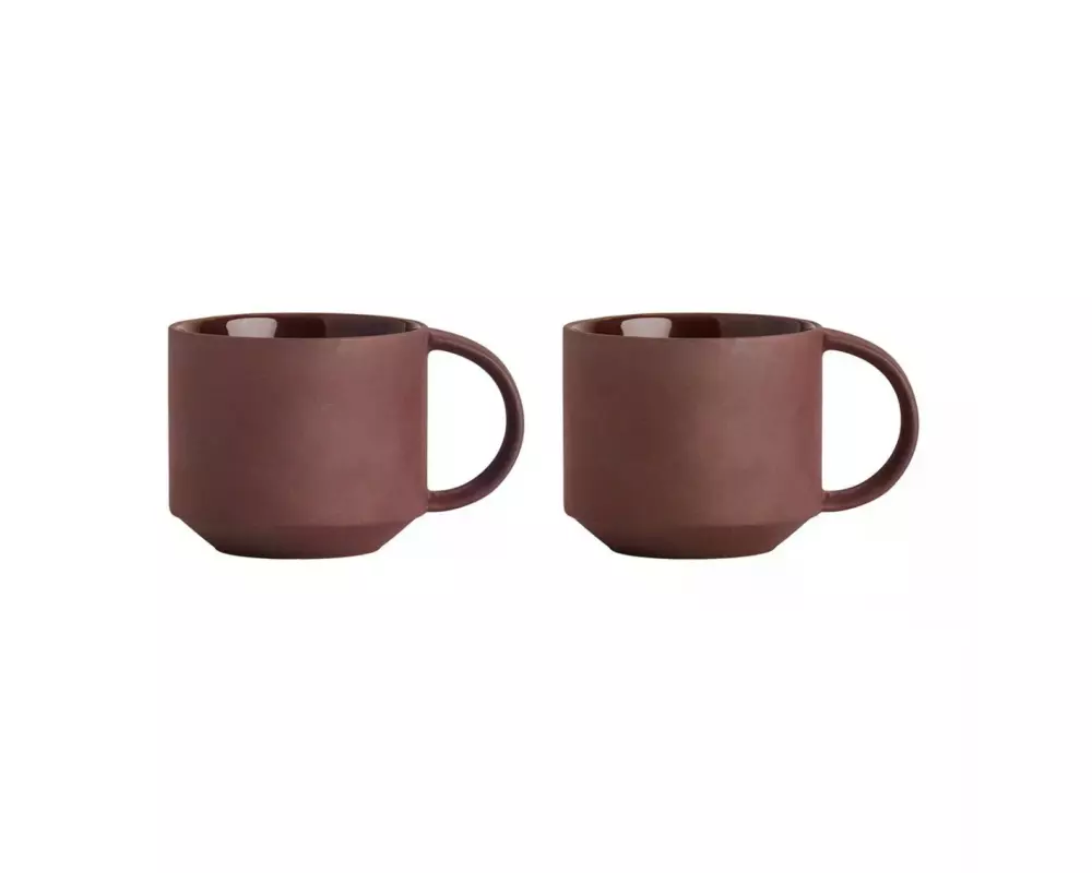 OYOY Kaffeetasse Yuka 250 ml, 2 Stück, Terracotta