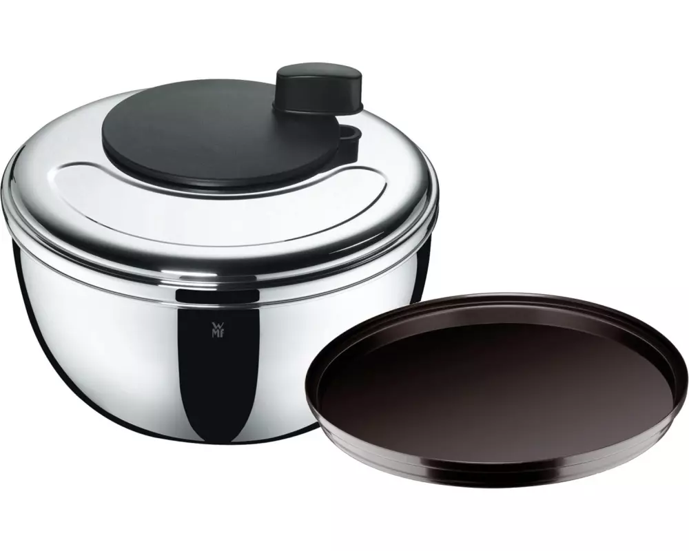 WMF Salatschleuder Gourmet 24 cm, Schwarz/Silber