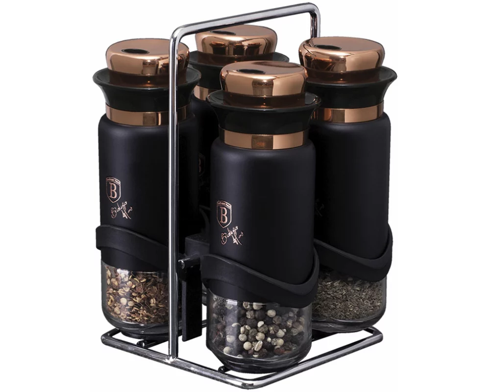Berlinger Haus 5-tlg. Gewürzständer Black Rose Collection
