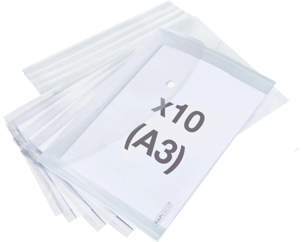 Rapesco Dokumentenmappe A3, transparent, 10 Stück