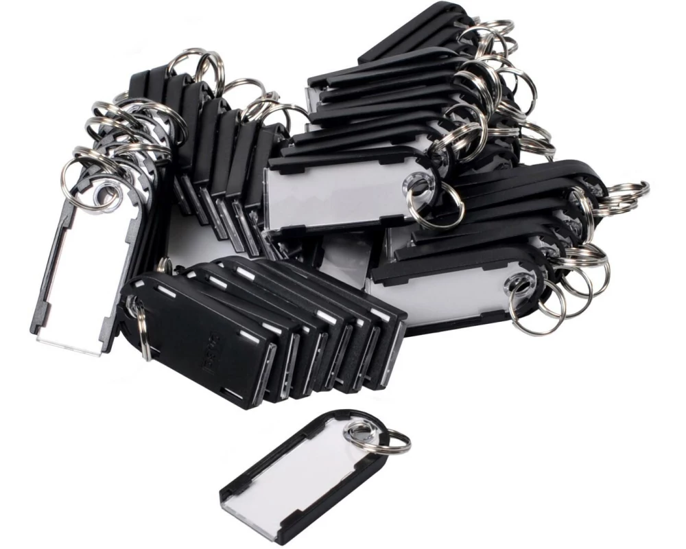 Pavo Schlüsselanhänger Schwarz, 50 St magnetisch