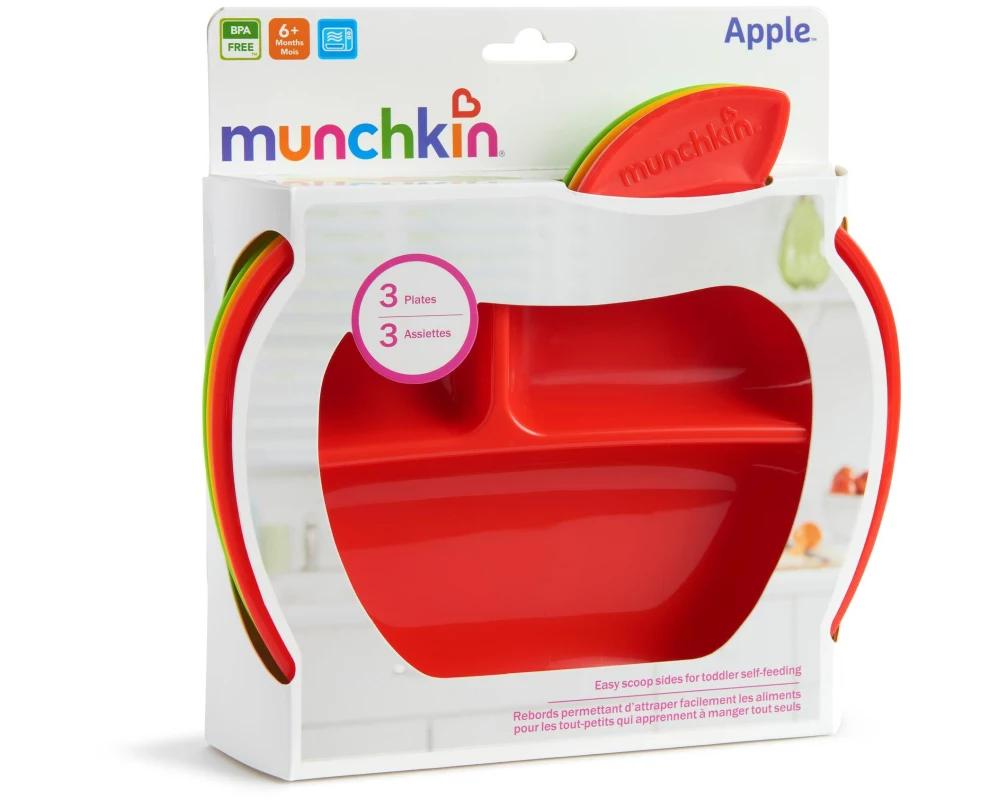 Munchkin Kinderteller Lil' Apple 3er-Pack