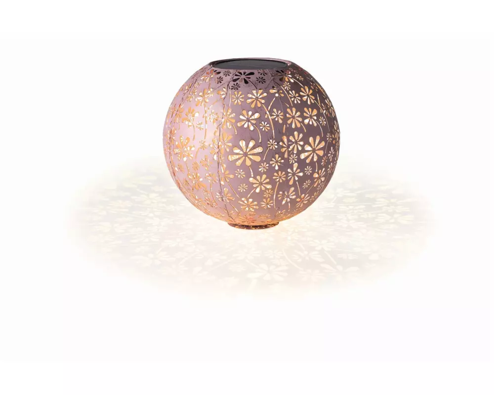 STT Laterne Solar Antic Ball Daisy, Ø 30 cm, Altrosa