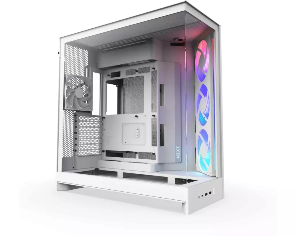 NZXT PC-Gehäuse H9 Flow RGB Weiss