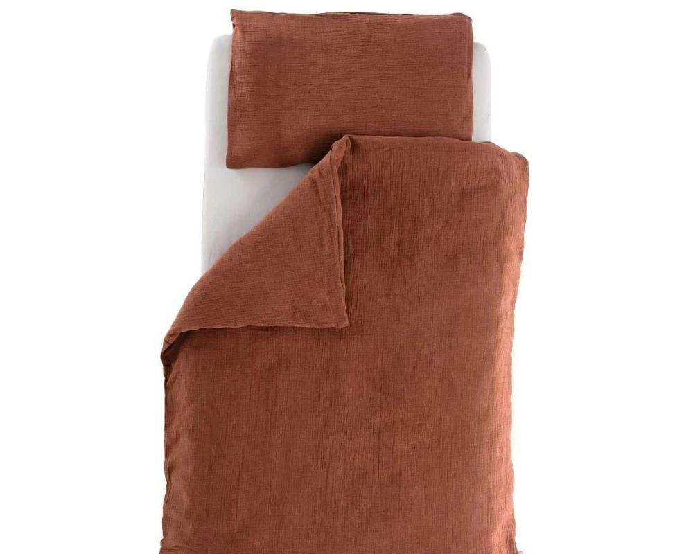 Träumeland Bettwäsche Musselin terrakotta 100 x 135 cm + 40 x 60 cm