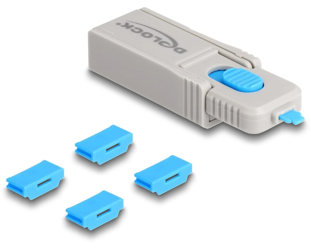 Delock HDMI Port Blocker Set 4 Stück mit Verschlusswerkzeug