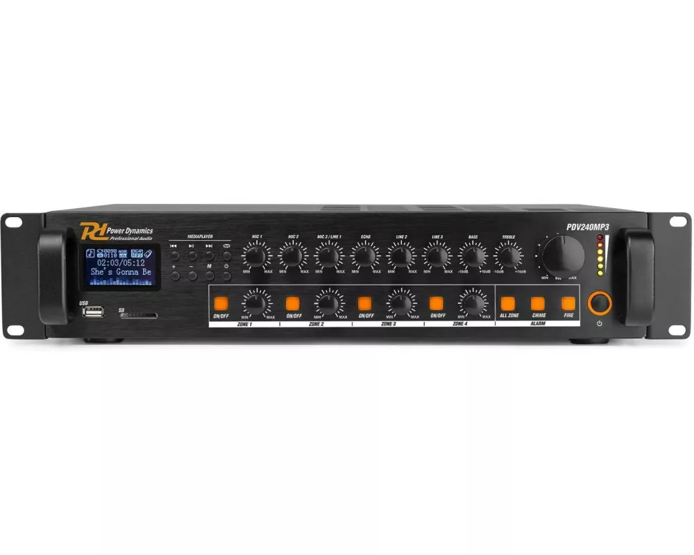 Power Dynamics Verstärker Pro PDV240MP3 4-Zonen Mischer