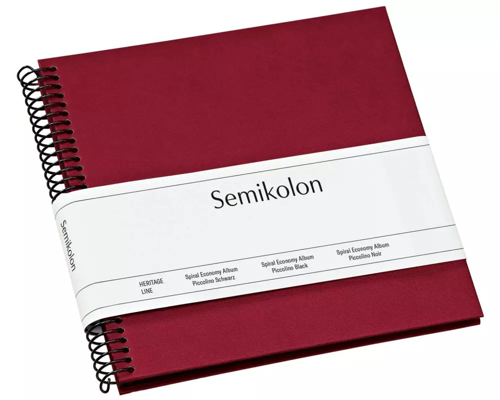 Semikolon Fotoalbum 17 x 17 cm Bordeaux, 20 schwarze Seiten