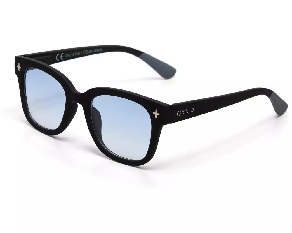 OKKIA Sonnenbrille Giovanni Black, Blue Lens