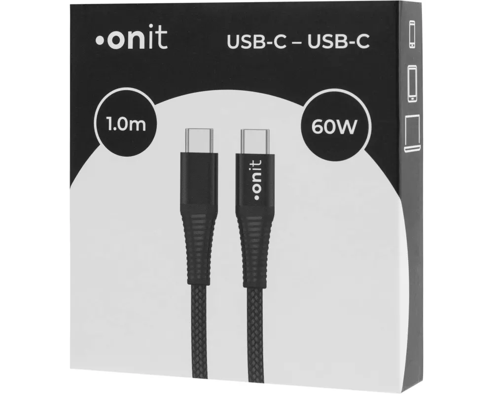 onit USB 3.0-Kabel USB-C - USB-C 1 m, Schwarz