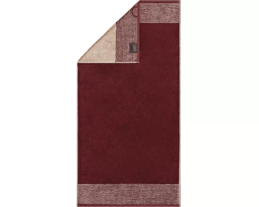 Cawö Handtuch Two-Tone 50 x 100 cm, Bordeaux