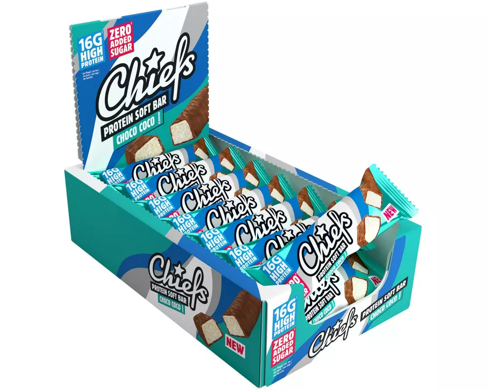Chiefs Protein Softbar Choco Coco Schokolade/Kokos, 15 x 55 g