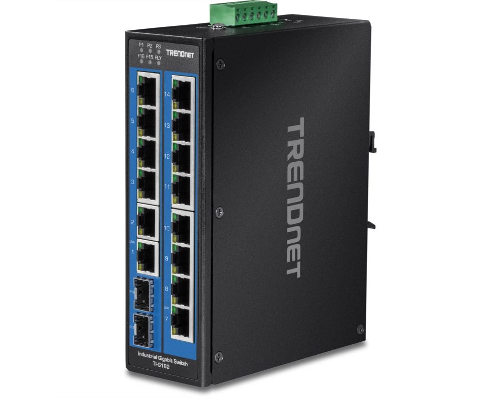 TRENDnet TI-G162 16-Port DIN-Rail Switch Industrial Gigabit