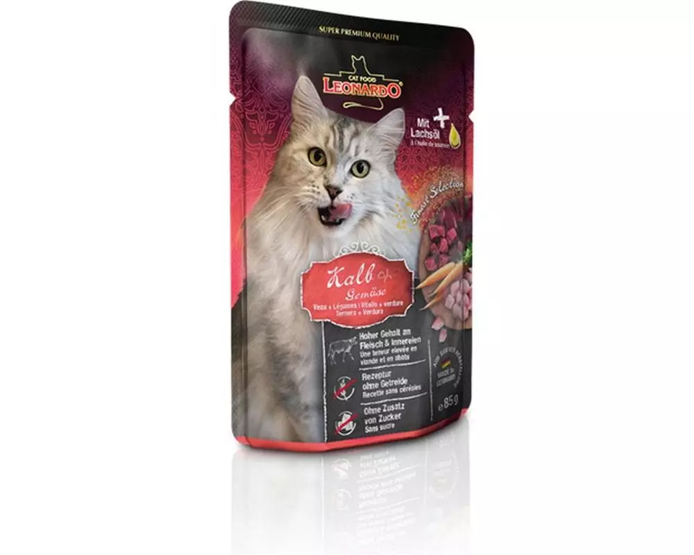 Leonardo Cat Food Nassfutter Kalb & Gemüse, 85 g