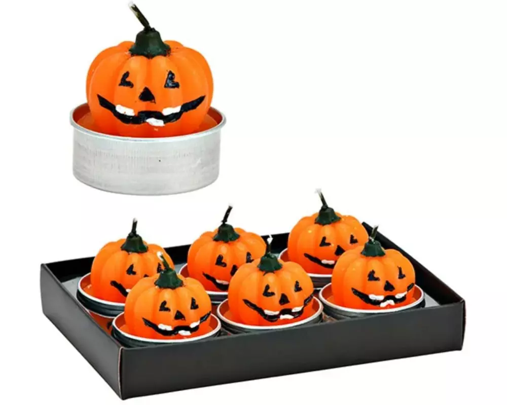 G. Wurm Teelichter Kürbis 6 Stück, Orange