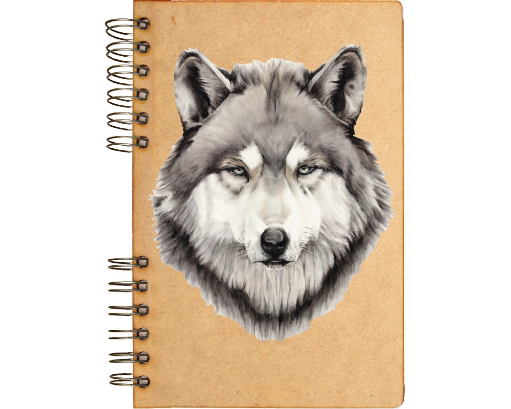 KOMONI Notizbuch Malou Kalay Wolf A6 MK-WOL6G liniert 90 Blatt