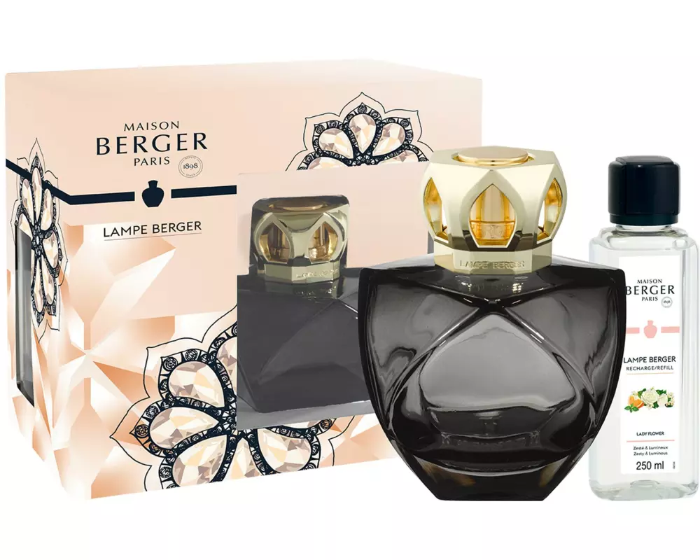 Maison Berger Duftlampe Eternity + 250 ml Lady Flower, Schwarz