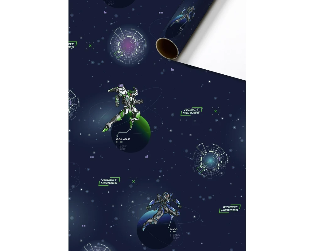 Stewo Geschenkpapier Robot 70 x 200 cm, Mehrfarbig