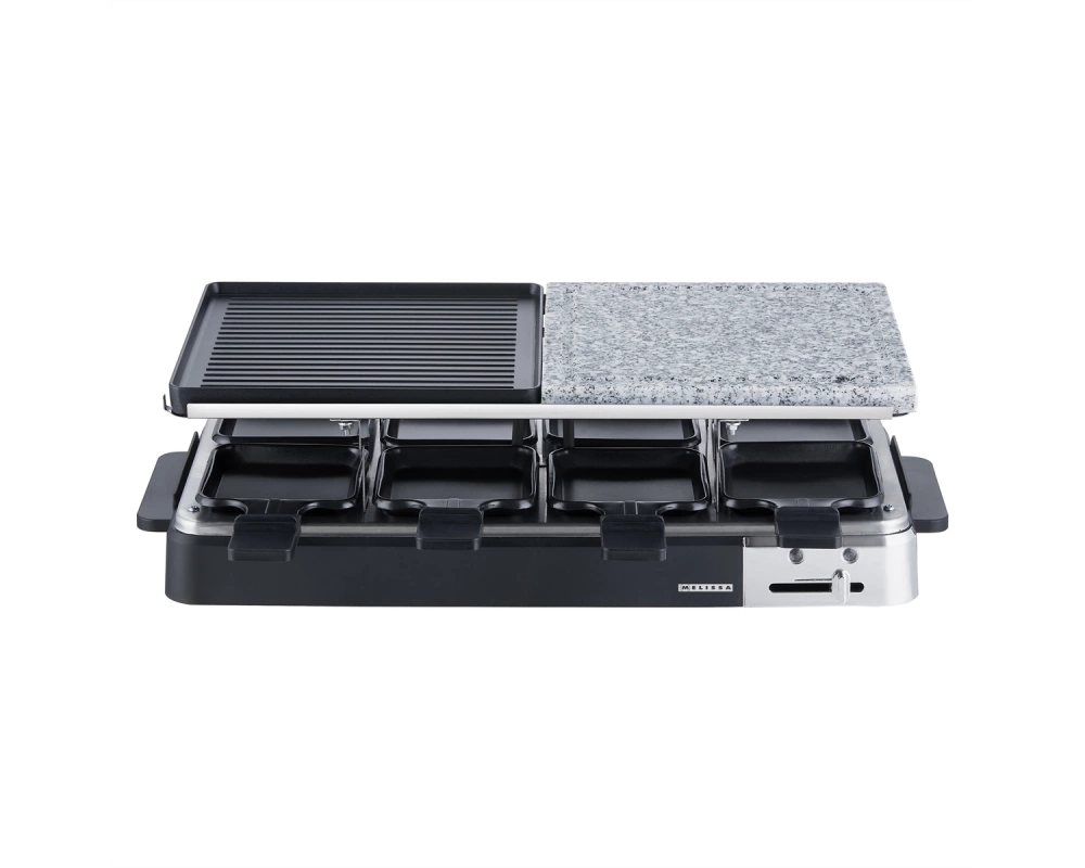 Melissa Raclette 16300027 schwarz, 8 Personen, Halbsteinplatte 1200-1400W
