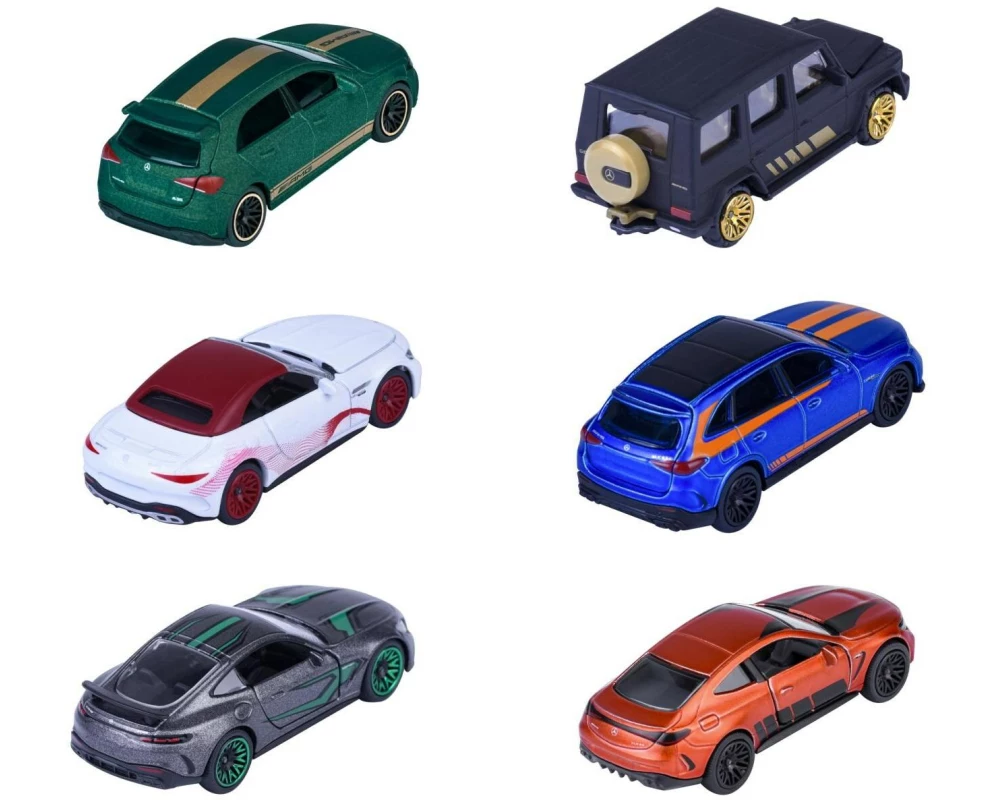 Majorette Mercedes-AMG Deluxe Cars, 6-sort. Metall 1:64 Gold Schwarz