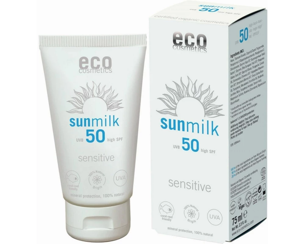 eco cosmetics Sonnenmilch Sensitive LSF 50 75 ml