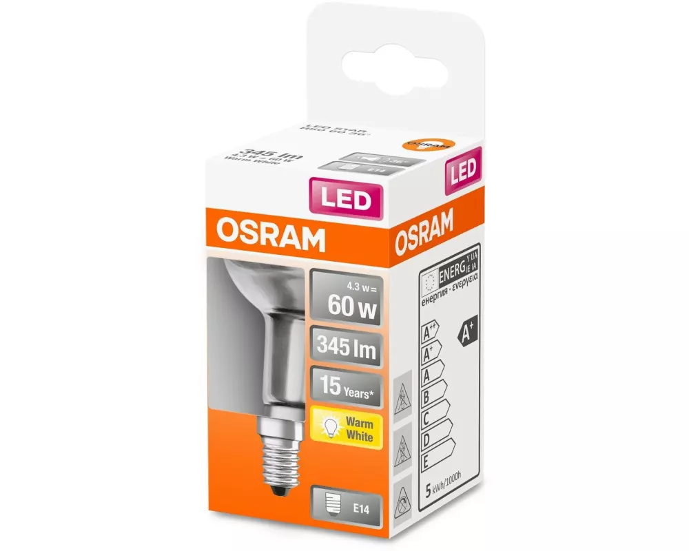 OSRAM Lampe Star R50, 4.3W, E14 Warmweiss (WW)