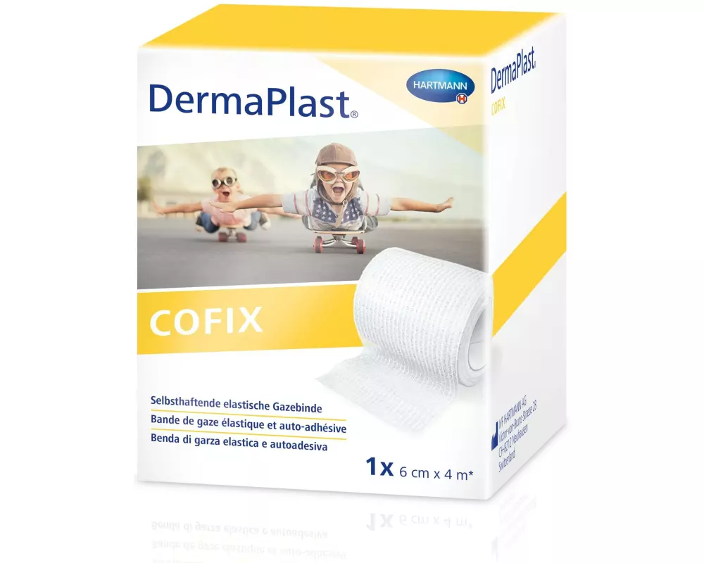 DermaPlast Gazebinde Cofix weiss 6 cm x 4 m