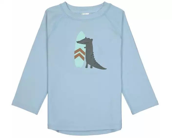 Lässig UV-Shirt Krokodil Hellblau, Gr. 74/80, 7-12 Monate