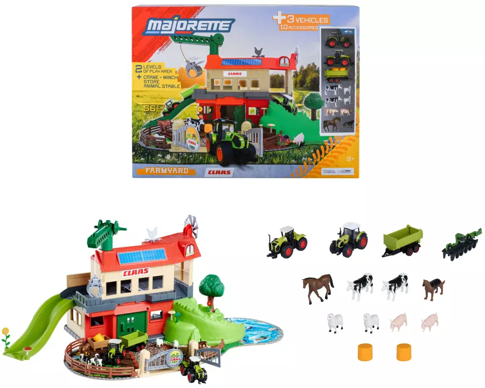 Majorette Farmyard + 3 Vehicles mit 3 Fahrzeugen