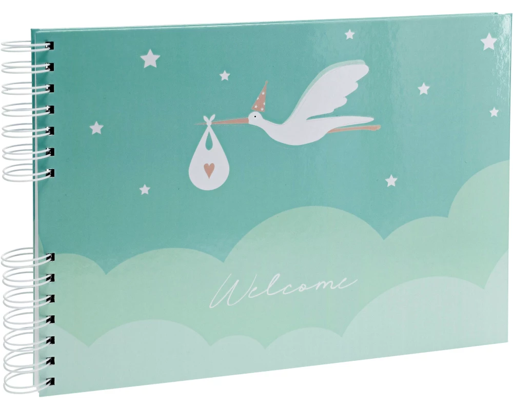 EXACOMPTA Spiralalbum 32x22cm 16334E blau, Storch 50 Seiten