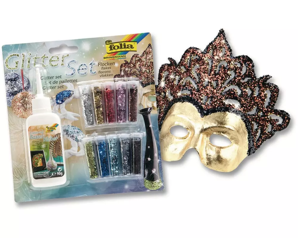 Folia Glitzerset Flocken, 10 Farben