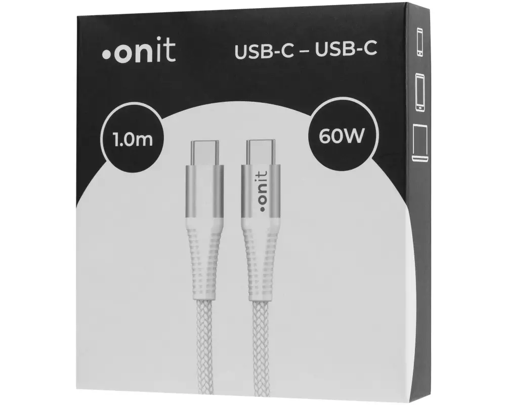 onit USB 3.0-Kabel USB-C - USB-C 1 m, Weiss