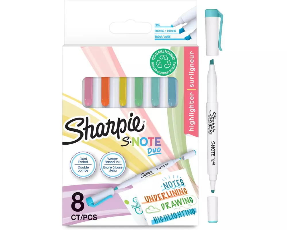 Sharpie Fasermaler S-Note Duo 8 Stück