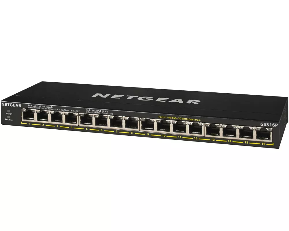 Netgear PoE+ Switch GS316P-100EUS 16 Port