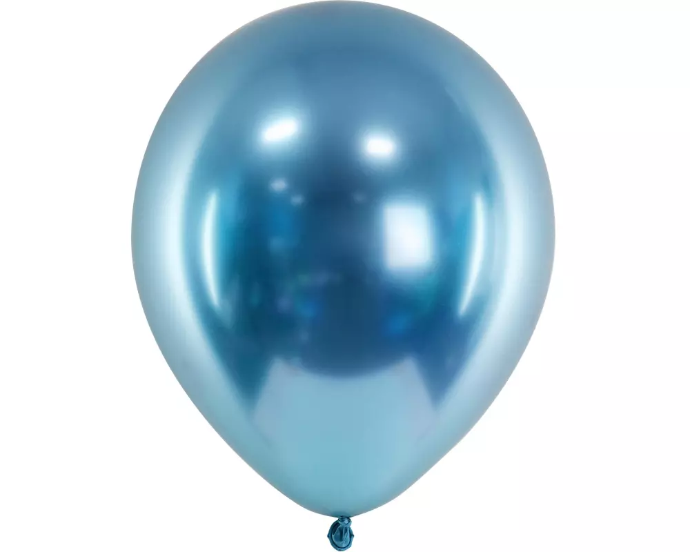 Partydeco Luftballon Uni Glossy 10 Stück, Blau, Ø 30 cm