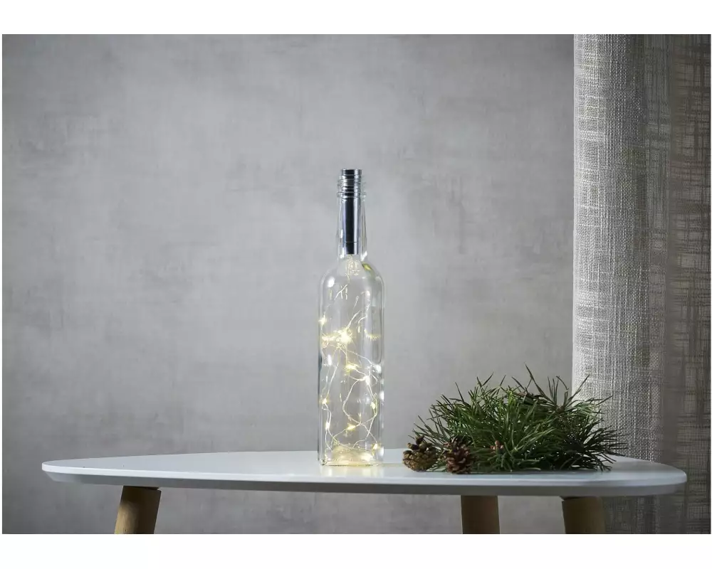 Star Trading LED Lichterkette Angel Hair Dew Drop, 15 LED, 75 cm, Silber