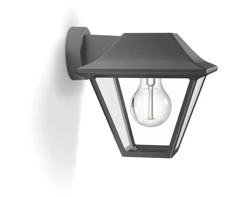 Philips Wandleuchte Down Wall Alpenglow, E27, Anthrazit