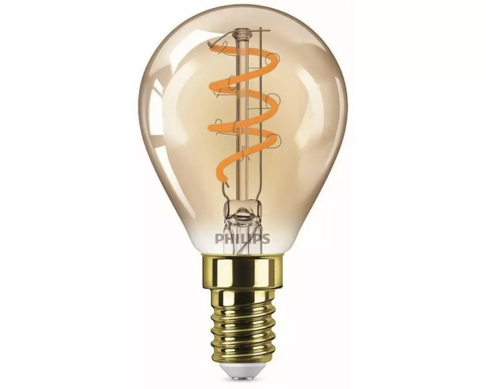 Philips Lampe LEDcla 15W E14 P45 GOLD D Warmweiss