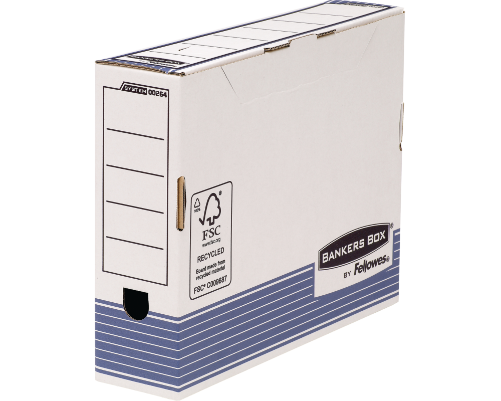 FELLOWES BankersBox Archivschachtel 26401 weiss/blau 26.5x8x32.7cm
